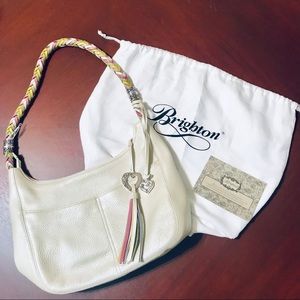 BRIGHTON // Barbados Ziptop White Multi Hobo Bag
